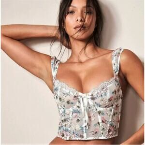 VICTORIA'S SECRET Dream Angels Unlined Bra Top Embroidered Bustier TikTok 36C